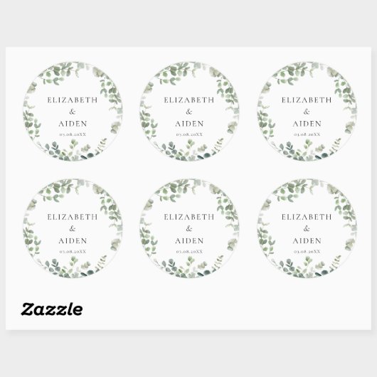 Eucalyptus Weddenschap Ronde Sticker (Vel)