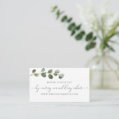 Eucalyptus Weddenschap RSVP Online Card Informatiekaartje (Staand voorkant)