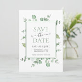 Eucalyptus Weddenschap Save The Date (Staand voorkant)