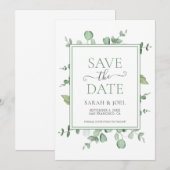 Eucalyptus Weddenschap Save The Date (Voorkant / Achterkant)