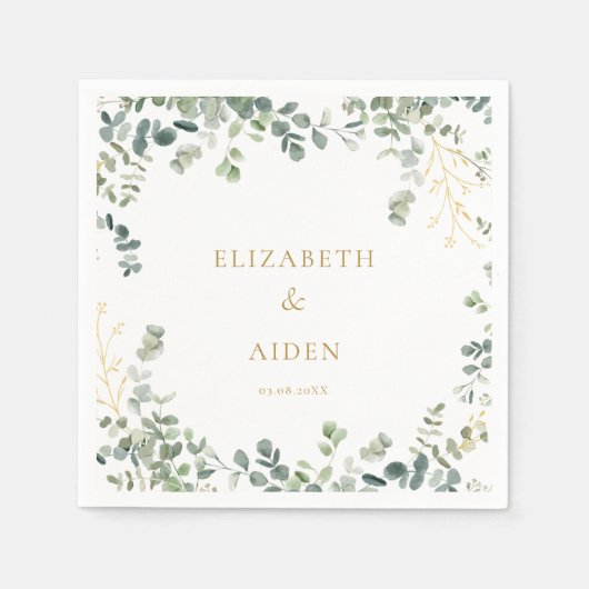 Eucalyptus Weddenschap Servet (Voorkant)