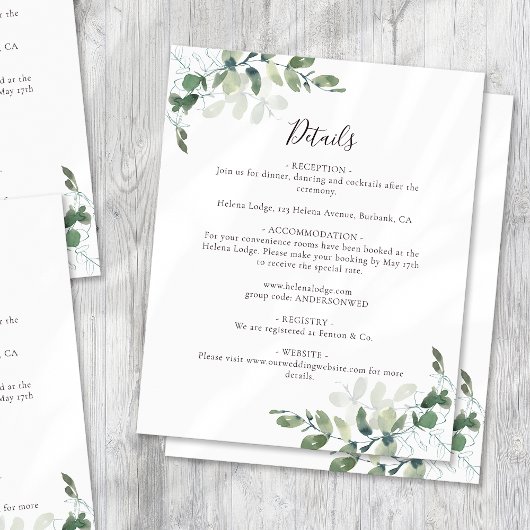 Eucalyptus Weddenschap - Sluitingskaart