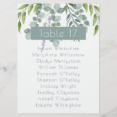 Eucalyptus Weddenschap Tabelnummer naamlijst Programmakaart (Voorkant)