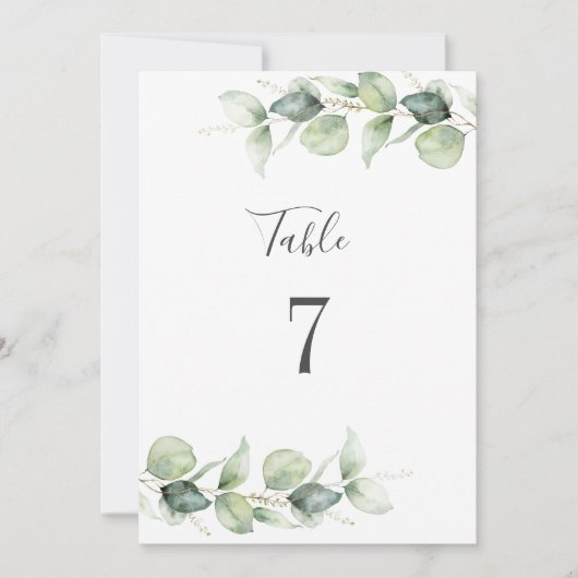 Eucalyptus Weddenschap Tafel nummer 7 (Voorkant)