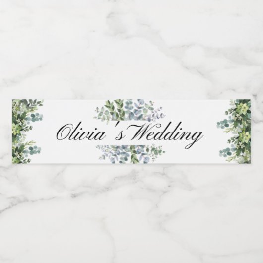 Eucalyptus Weddenschap Water Flaceletiket Waterfles Etiket (Enkel label)