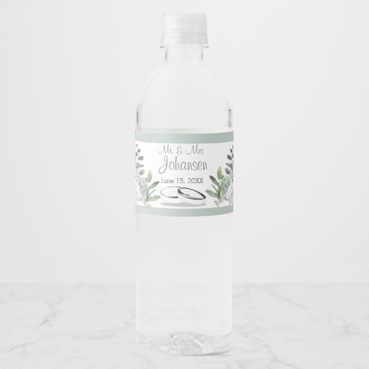 Eucalyptus Weddenschap Waterfles Etiket (Voorkant)