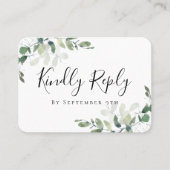 Eucalyptus Weddenschap Website QR Code RSVP Card Contactkaartje (Voorkant)