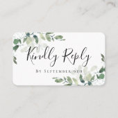 Eucalyptus Weddenschap Website QR Code RSVP Card Contactkaartje (Voorkant)