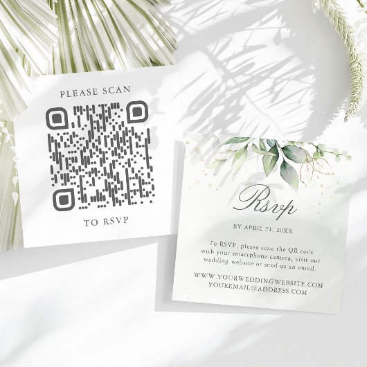 Eucalyptus Weddenschap Website QR Code RSVP Informatiekaartje
