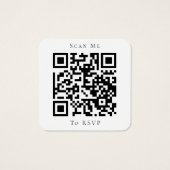 Eucalyptus Weddenschap Website QR Code RSVP Vierkante Visitekaartjes (Achterkant)