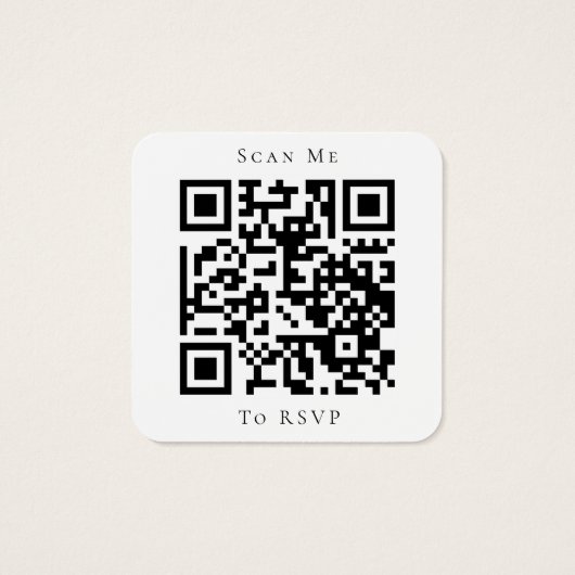 Eucalyptus Weddenschap Website QR Code RSVP Vierkante Visitekaartjes (Achterkant)