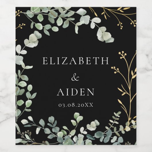 Eucalyptus Weddenschap Wijn Etiket (Enkel label)