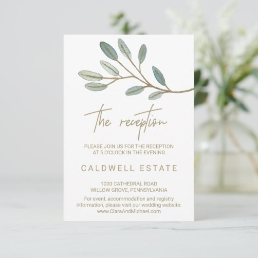 Eucalyptus Weddenschappen met gouden zegen Kaart (Staand voorkant)