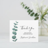 Eucalyptus Wedding Bedankt Briefkaart (Staand voorkant)