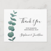 Eucalyptus Wedding Bedankt Briefkaart (Voorkant)