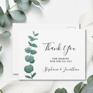 Eucalyptus Wedding Bedankt Briefkaart