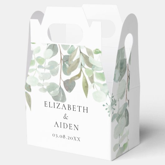 Eucalyptus Wedding Box Geschenkschachtel Bedankdoosjes (Geopend)
