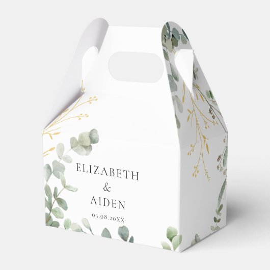 Eucalyptus Wedding Box Geschenkschachtel Bedankdoosjes (Voorkant Zijde)