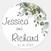 Eucalyptus Wedding classic round sticker (Voorkant)