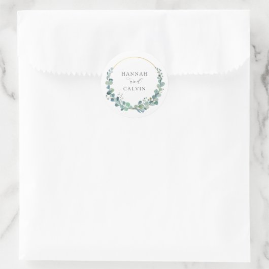 Eucalyptus Wedding Classic Round Sticker (Tas)