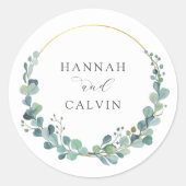 Eucalyptus Wedding Classic Round Sticker (Voorkant)