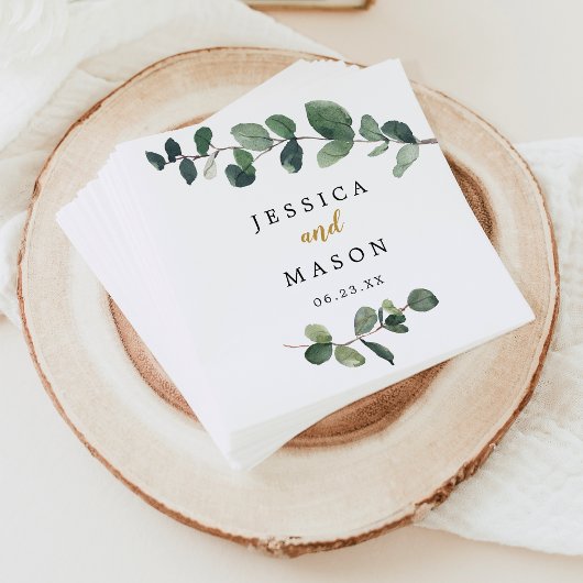 Eucalyptus Wedding Cocktail Napkin Servet