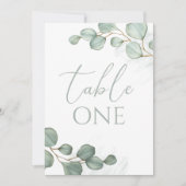 Eucalyptus Wedding Elegant Foliage Table Number Kaart (Voorkant)