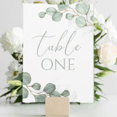 Eucalyptus Wedding Elegant Foliage Table Number Kaart