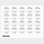 Eucalyptus Wedding Elegant Greenery Foliage Ronde Sticker (Vel)