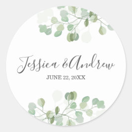 Eucalyptus Wedding Envelope Seal Elegant Sticker