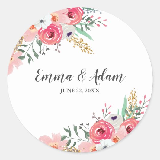 Eucalyptus Wedding Envelope Seal Elegant Sticker (Voorkant)