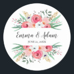 Eucalyptus Wedding Envelope Seal Elegant Sticker<br><div class="desc">Hartelijk dank, sticker Topper, kies een label of envelopzegel! Alle details zijn HAND-DRAWN zodat kunt u er zeker van zijn dat dit ontwerp één-van-een-soort is. Floral is verbazingwekkend voor elke partij, vooral bruiloften. De mooie bloemen, bladeren en bladeren passen in elke stijl van het feest en zijn boze en rustige...</div>