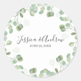 Eucalyptus Wedding Envelope Seal Elegant Sticker