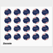 Eucalyptus Wedding Envelope Sticker Navy Blue (Vel)