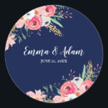 Eucalyptus Wedding Envelope Sticker Navy Blue<br><div class="desc">Hartelijk dank, sticker Topper, kies een label of envelopzegel! Alle details zijn HAND-DRAWN zodat kunt u er zeker van zijn dat dit ontwerp één-van-een-soort is. Floral is verbazingwekkend voor elke partij, vooral bruiloften. De mooie bloemen, bladeren en bladeren passen in elke stijl van het feest en zijn boze en rustige...</div>