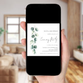 Eucalyptus Wedding Evening Party Square Invitation Kaart