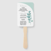 Eucalyptus Wedding Flower Hand Fan Programma Handwaaier (Achterkant)