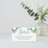 Eucalyptus Wedding Insert | Greenery Details + QR Informatiekaartje (Staand voorkant)