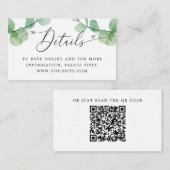 Eucalyptus Wedding Insert | Greenery Details + QR Informatiekaartje (Voorkant / Achterkant)