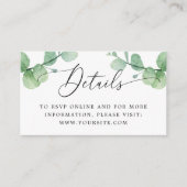 Eucalyptus Wedding Insert | Greenery Details + QR Informatiekaartje (Voorkant)
