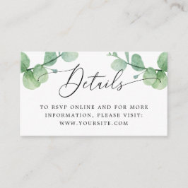 Eucalyptus Wedding Insert | Greenery Details + QR Informatiekaartje