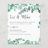Eucalyptus Wedding Invitation Budget Greenery Leaf (Voorkant)