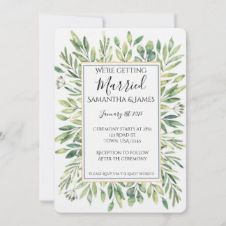 Eucalyptus Wedding Invitation Kaart