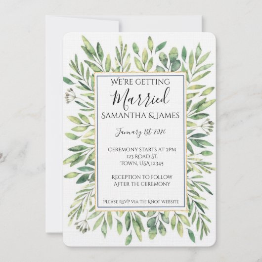 Eucalyptus Wedding Invitation Kaart (Voorkant)