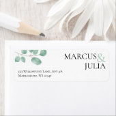 Eucalyptus Wedding Invitation Retour Adreslabel Etiket (Insitu)