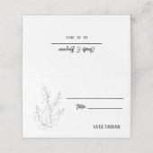 Eucalyptus Wedding Meal Choice Plaatskaartje (Buitenkant ongevouwen)