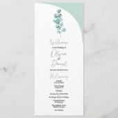 Eucalyptus Wedding Menu Ceremonie Bladeren Groen (Voorkant)