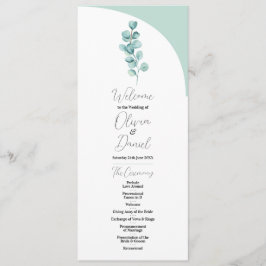 Eucalyptus Wedding Menu Ceremonie Bladeren Groen