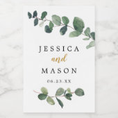 Eucalyptus Wedding Mini Wine Labels Wijn Etiket (Enkel label)
