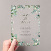 Eucalyptus Wedding opslaan Datum Acryl Uitnodigingen (Insitu (Draagbaar))